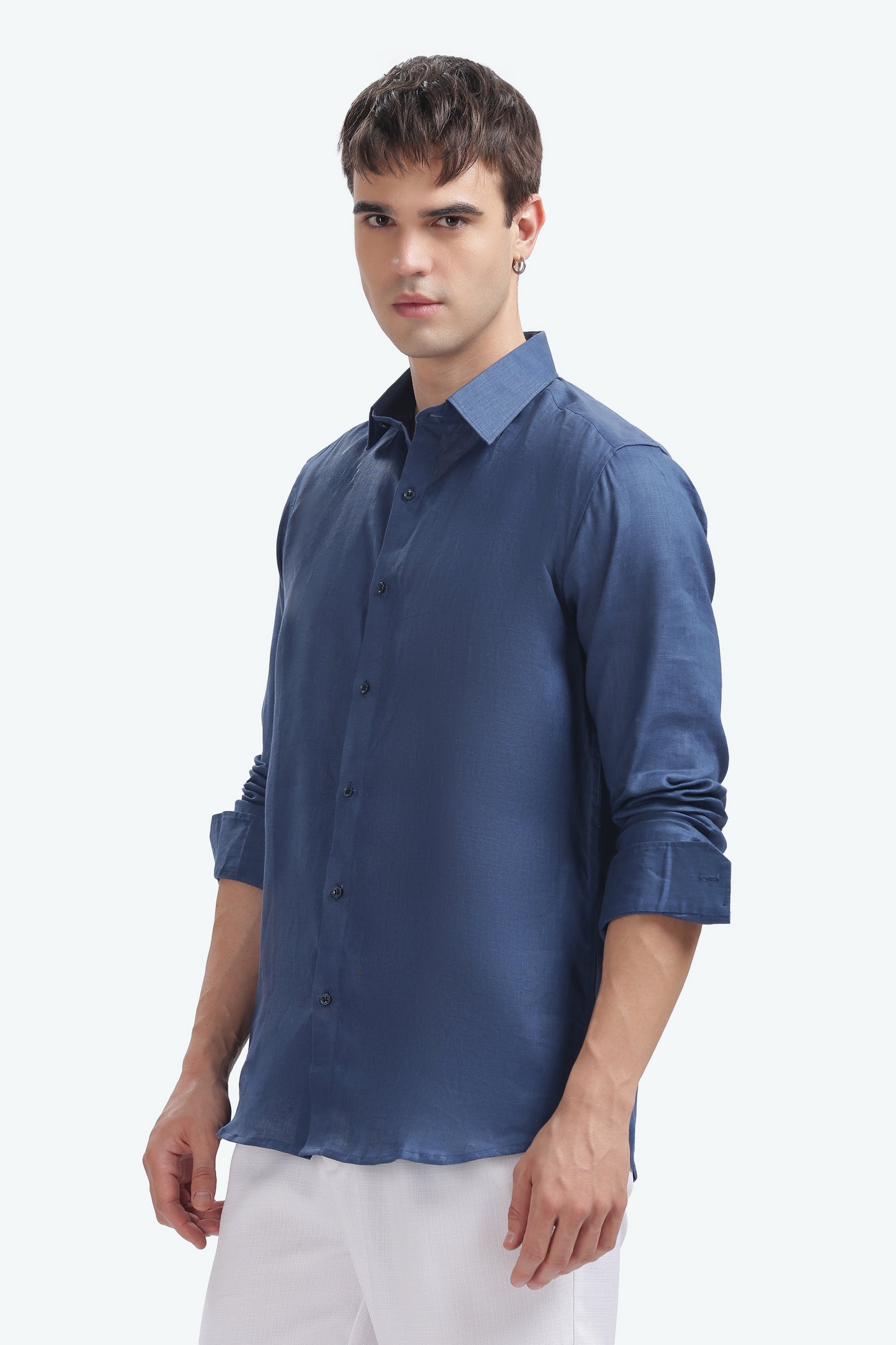 BILMEK Coastal Blue Linen Shirt