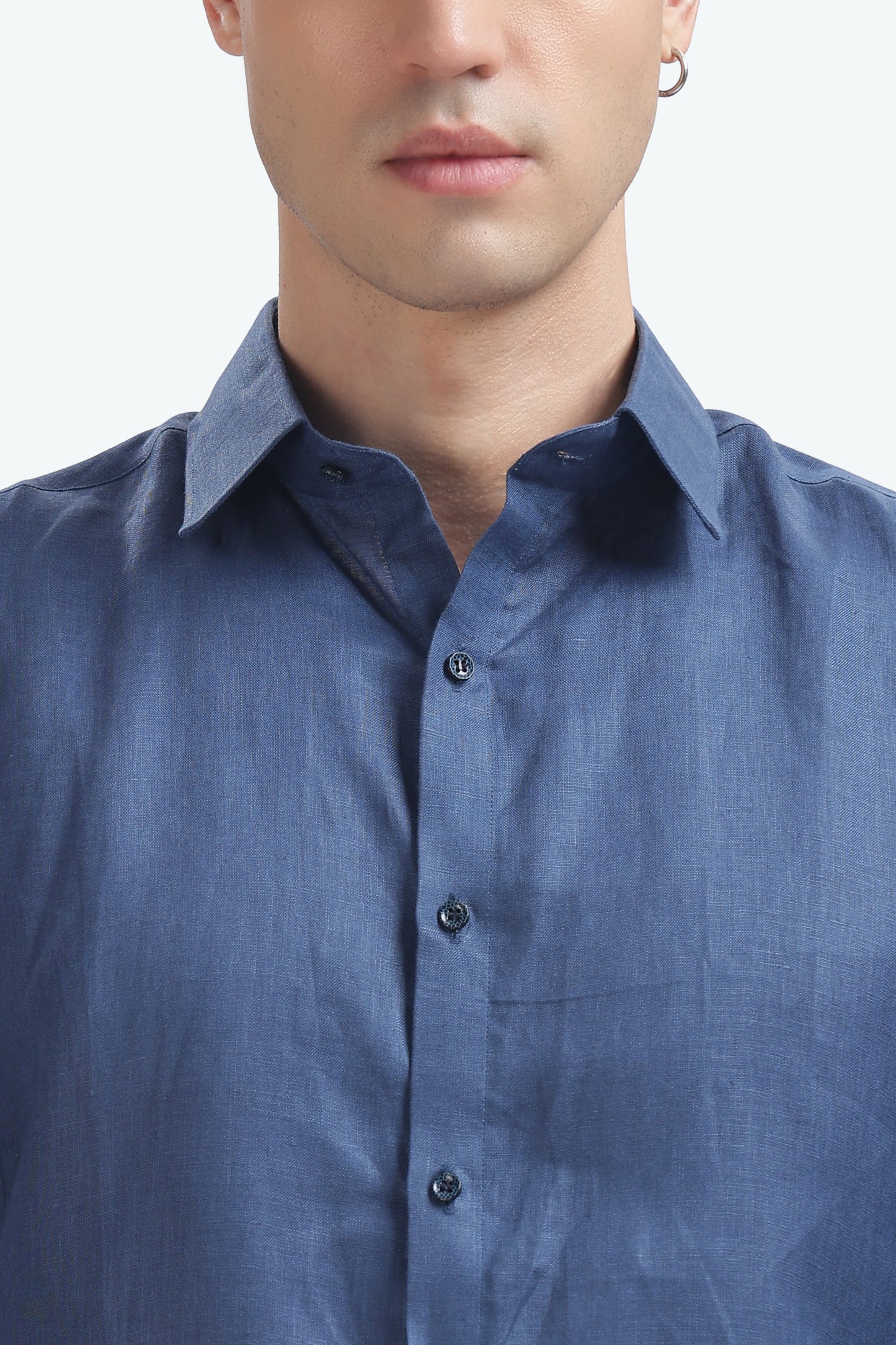 BILMEK Coastal Blue Linen Shirt