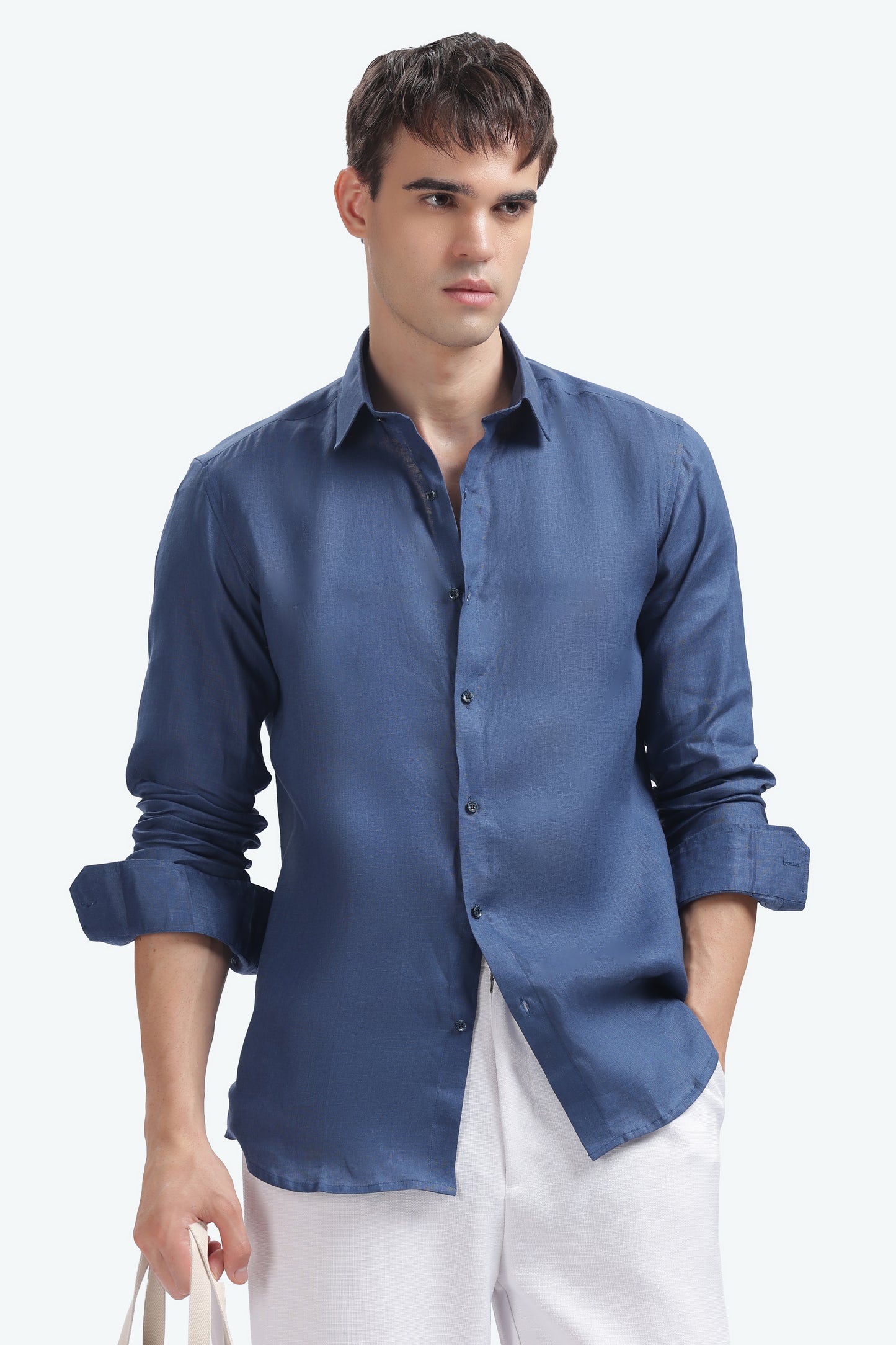 BILMEK Coastal Blue Linen Shirt