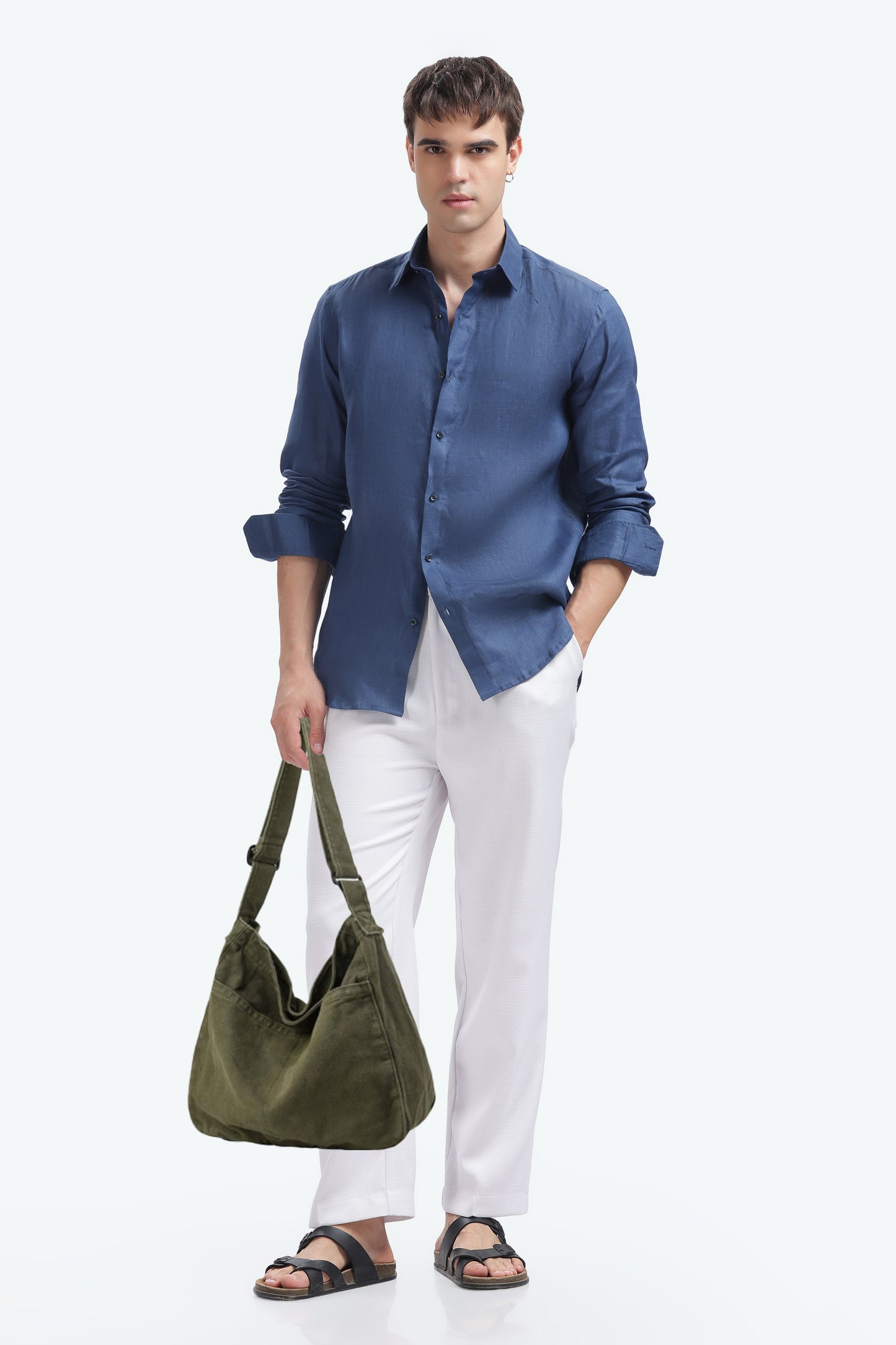 BILMEK Coastal Blue Linen Shirt