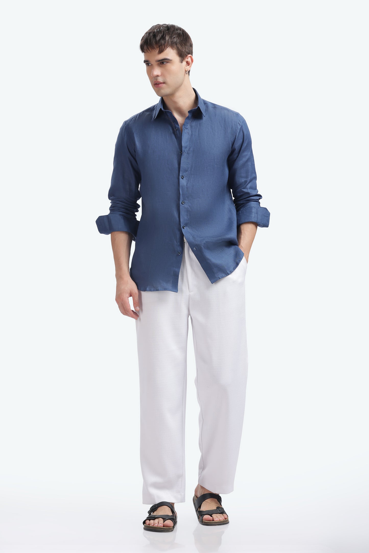 BILMEK Coastal Blue Linen Shirt